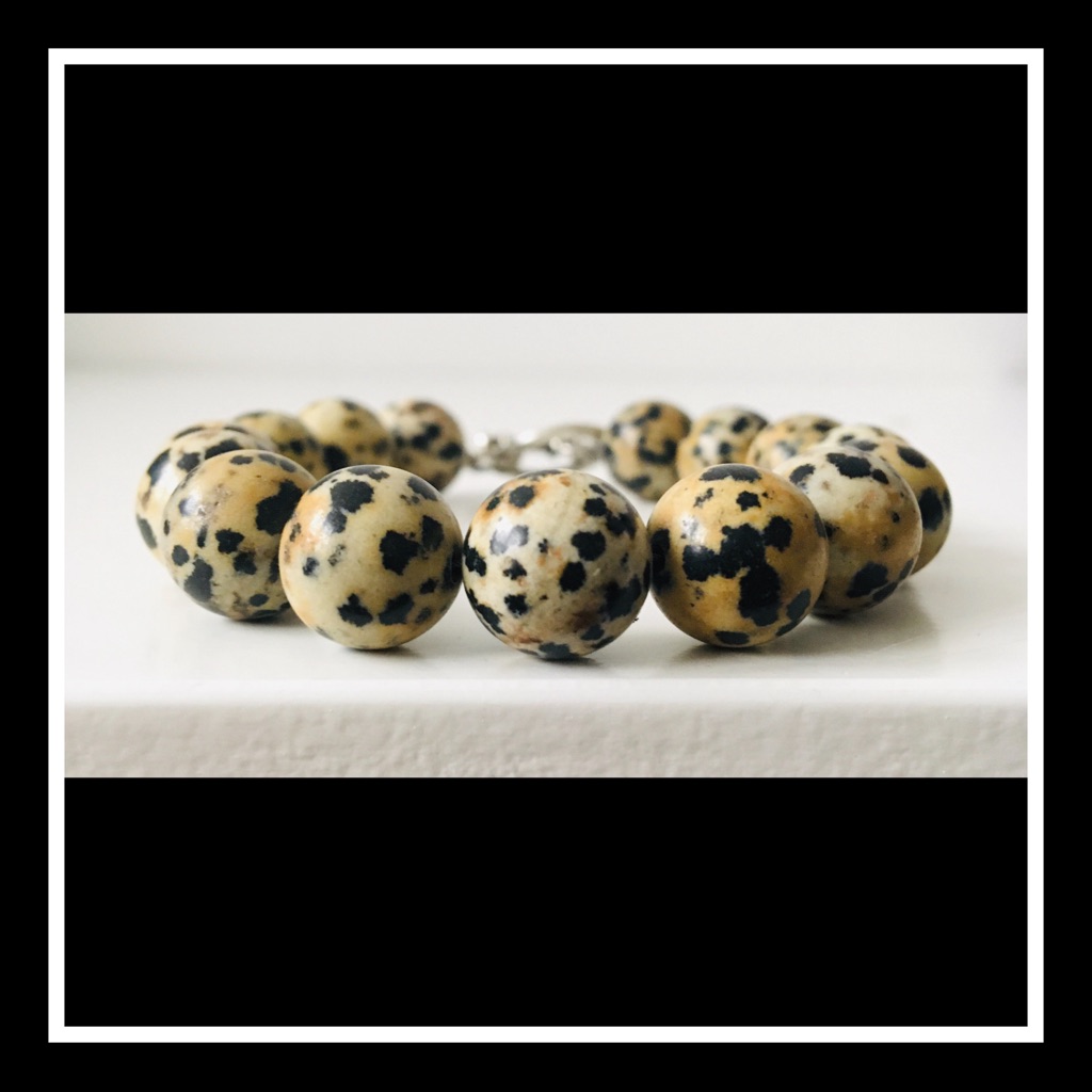 Fierce Dalmatian Jasper Bead Bracelet